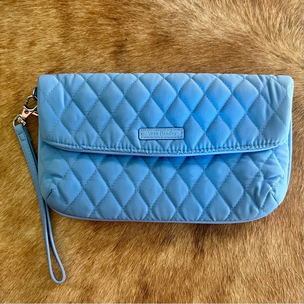 Vera Bradley Sky Blue Quilted Wristlet